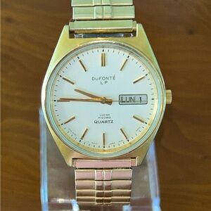 Dufonte Lucien Piccard Men's‎ Gold Tone Day Date Watch Works